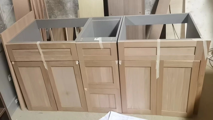 Customized kitchen cabinet production for Sacramento California project